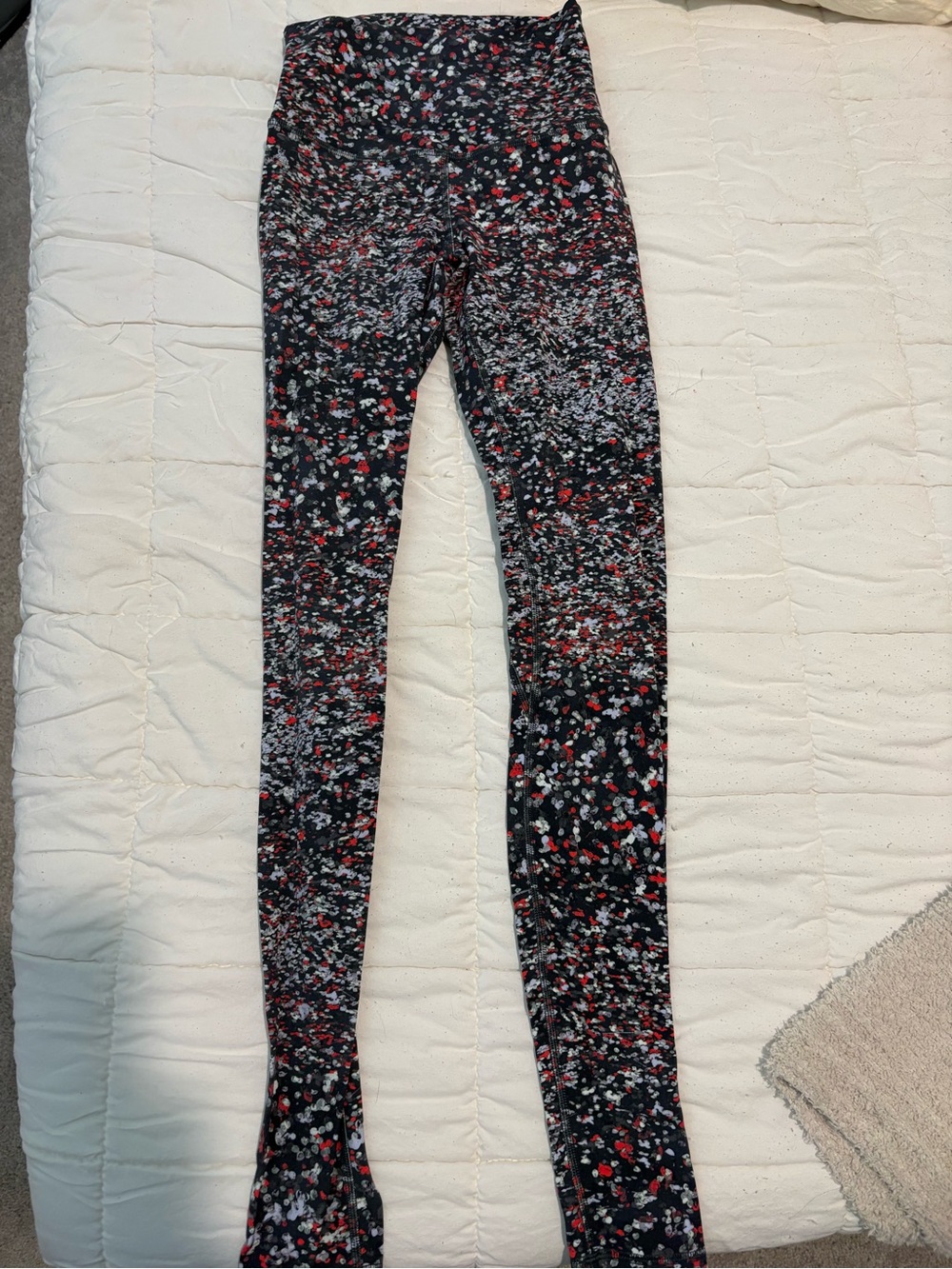 lululemon athletica Black Red and White Speckled High-Rise Leggings